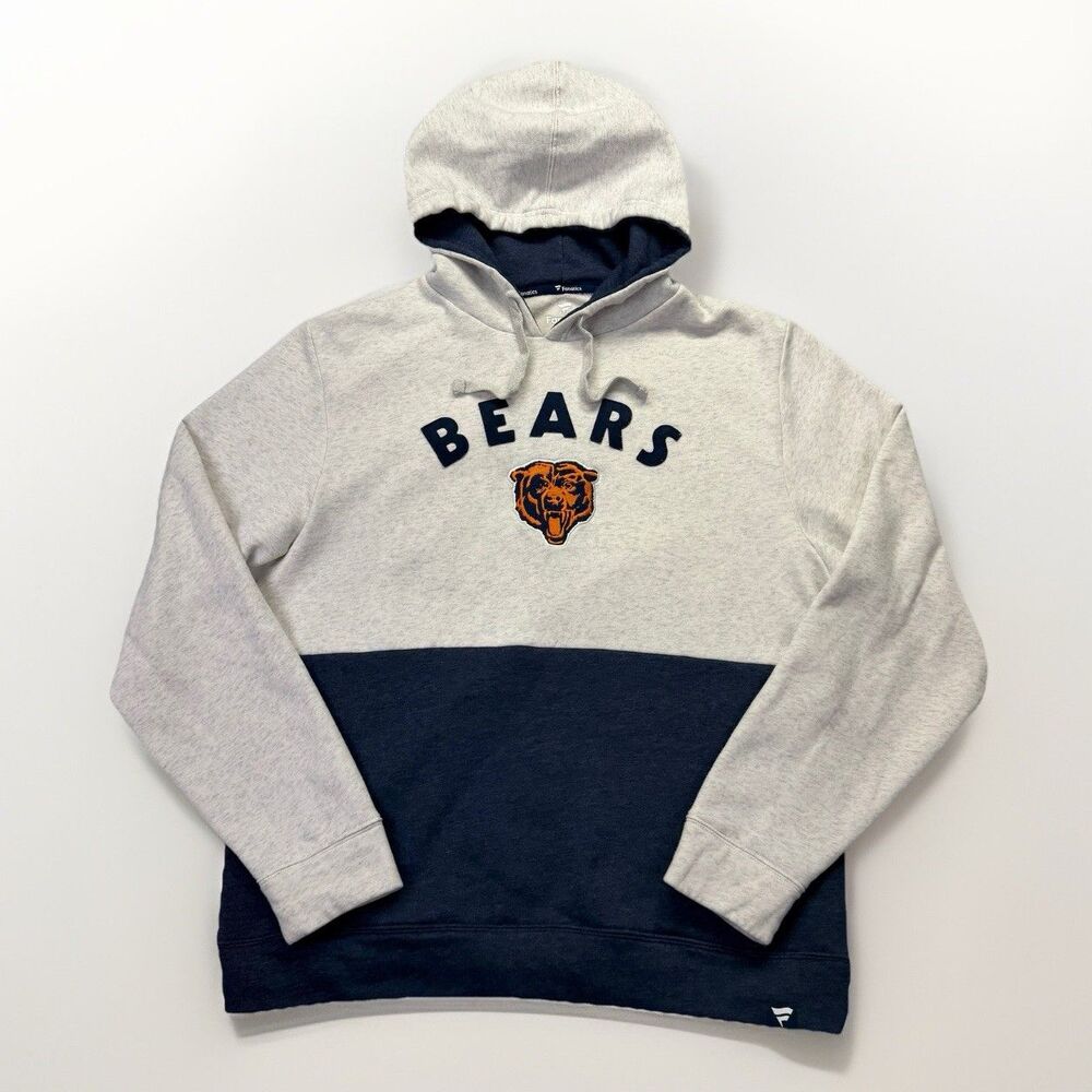 Chicago Bears Hoodie Mens XL Fanatics Two Tone NFL Football Pullover Sweatshirt‎